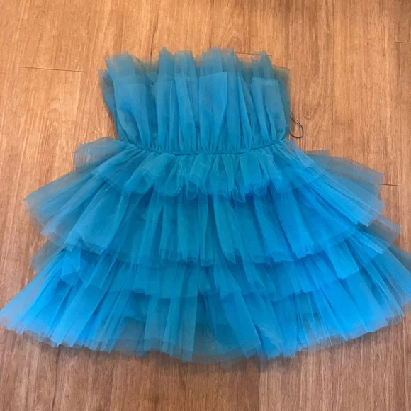 NWOT ‘Never Tulle Much’ Tulle Minidress - Size M/ Aqua - Picture 2 of 6